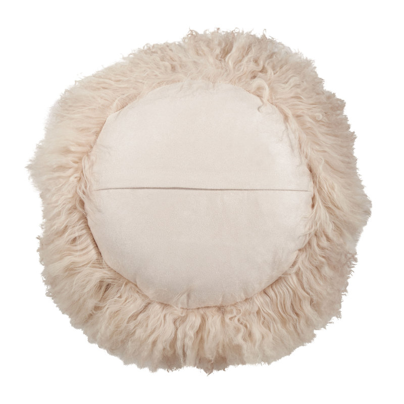 Mongolian Lamb Pillows Throw Pillow, Oyster, 16"H x 16"W