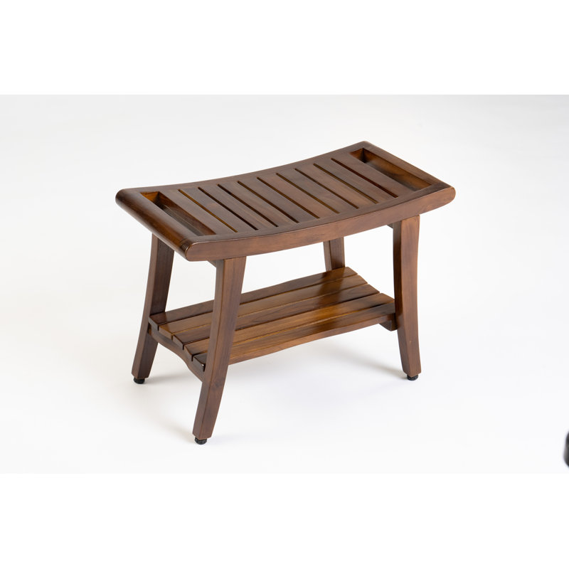 Banc de douche en teck Madalynn