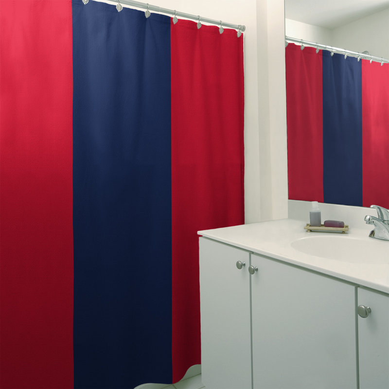 Single Shower Curtain, Red/Navy
