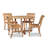 4 - Person Teak Solid Wood Patio Dining Set Umbrella Hole Included Round Table