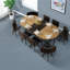 Modern 9-piece Dining Table Set, Mdf Two-tone Industrial Design For Kitchen