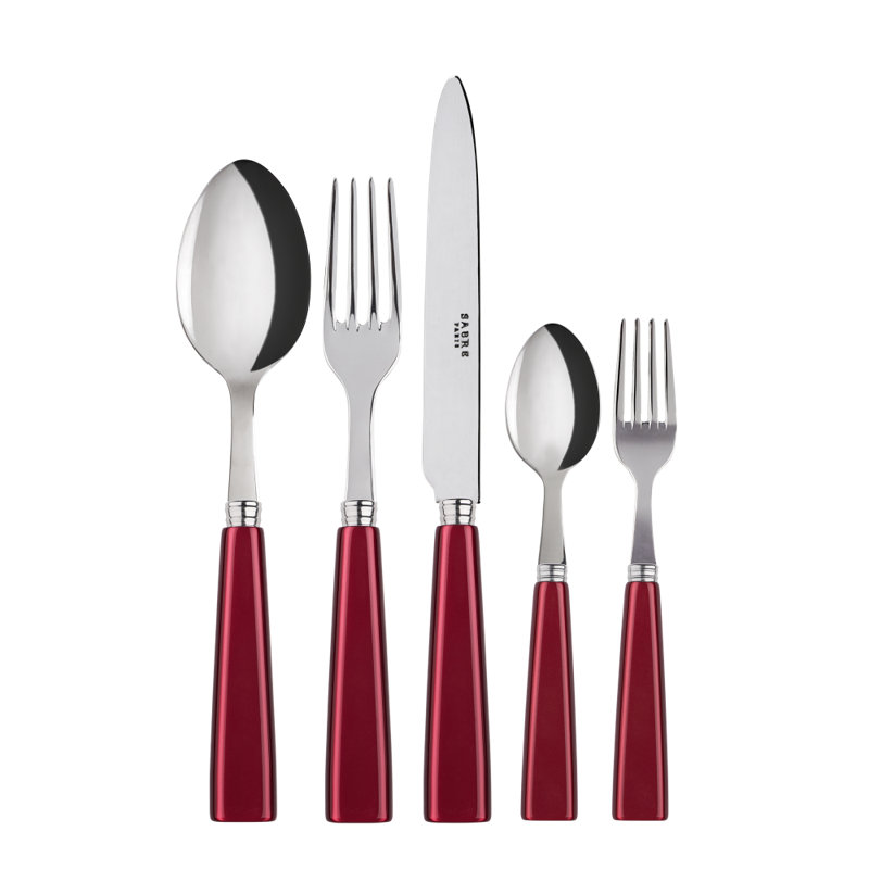 Sabre Paris - 5 Pieces Cutlery Set Icône, Red