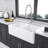 White Farmhouse Sink - 33 Inch Kitchen Sink Apron Front Double Bowl 50/50 White Ceramic Kitchen Farm Sink
