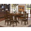 Ensemble de table et chaises de cuisine 7 pièces comprenant une table de salle à manger ovale avec rallonge papillon et 6 chaises en tissu de lin, espresso-376621759