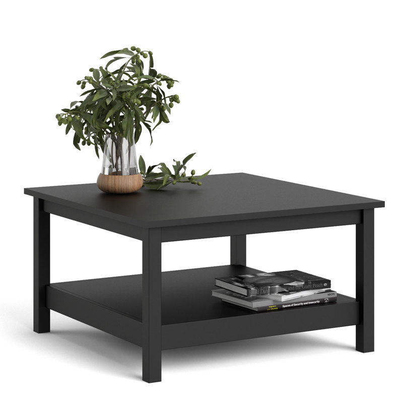 Cynteria Four Leg Coffee Table with Storage, Black