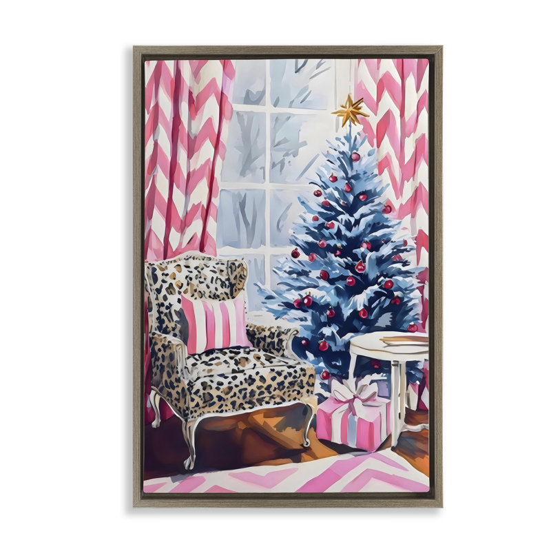 Cadre flottant tendance pour Noël glamour, design par Arlington Prints, H 31 po x l 21 po, Cadre flottant orme Montalcino