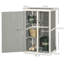 Grey Wooden Storage Shed with Shelf