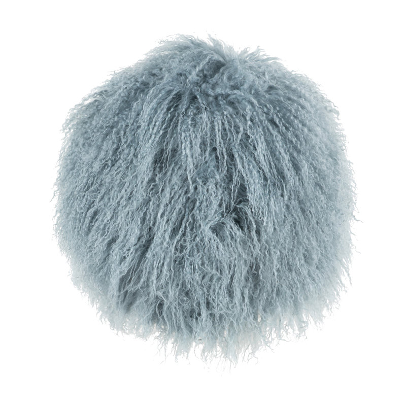 Mongolian Throw Pillow, Blue, No Fill