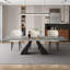 Ensemble de table de salle à manger moderne avec plateau extensible 78,7 po - 110 po et 8 chaises en similicuir-825822234-825822238