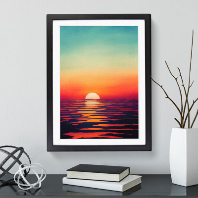 Ocean Sunset In Watercolour No.6 - Single Picture Frame Print