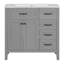Armoire de salle de bain avec lavabo 36 po avec 3 tiroirs, structure solide et panneau de fibres à densité moyenne Morganti-104393194
