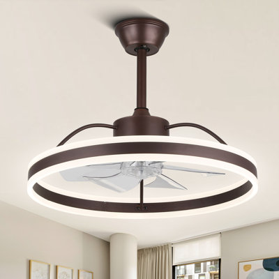 Jucel 24" Modern Smart Reversible Ceiling Fan with Light and APP Control, 6-Speed Dimmable LED Fan Lights