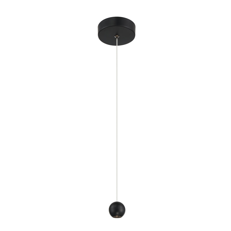 George Kovacs Itty 1 Light LED Mini Pendant, Coal