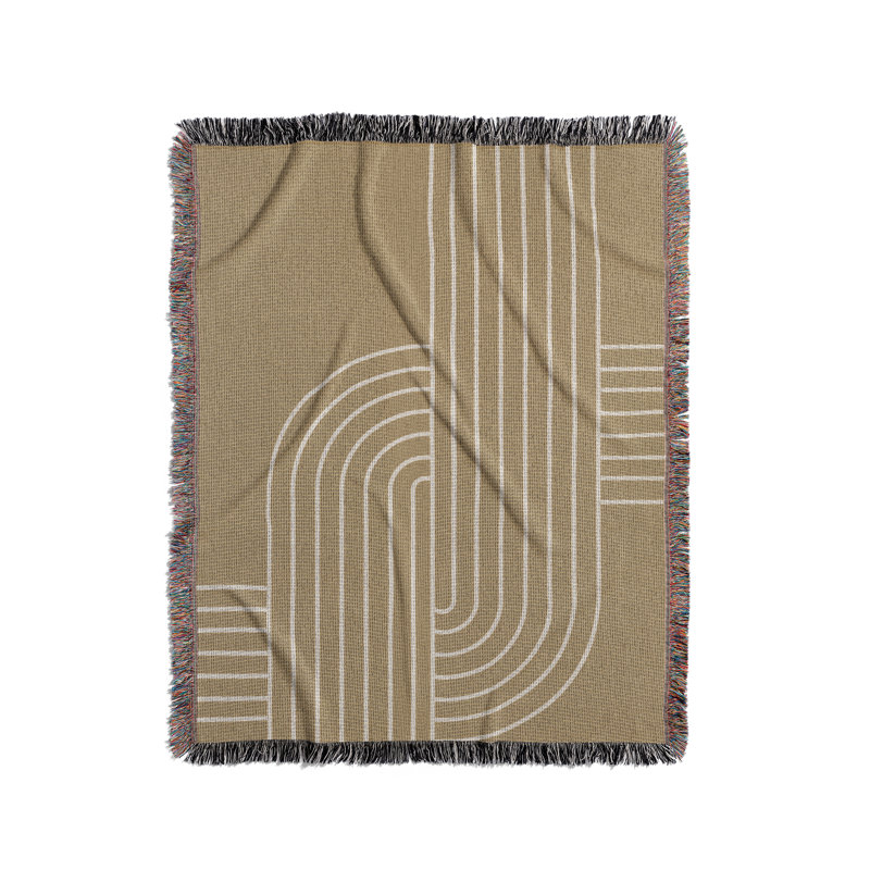 Jeté en mélange de coton Askii, Beige, L 60 po x l 60 po