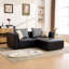Canapé surdimensionné de 118,5 po en cuir avec repose-pieds et coussins réversibles-1850952208