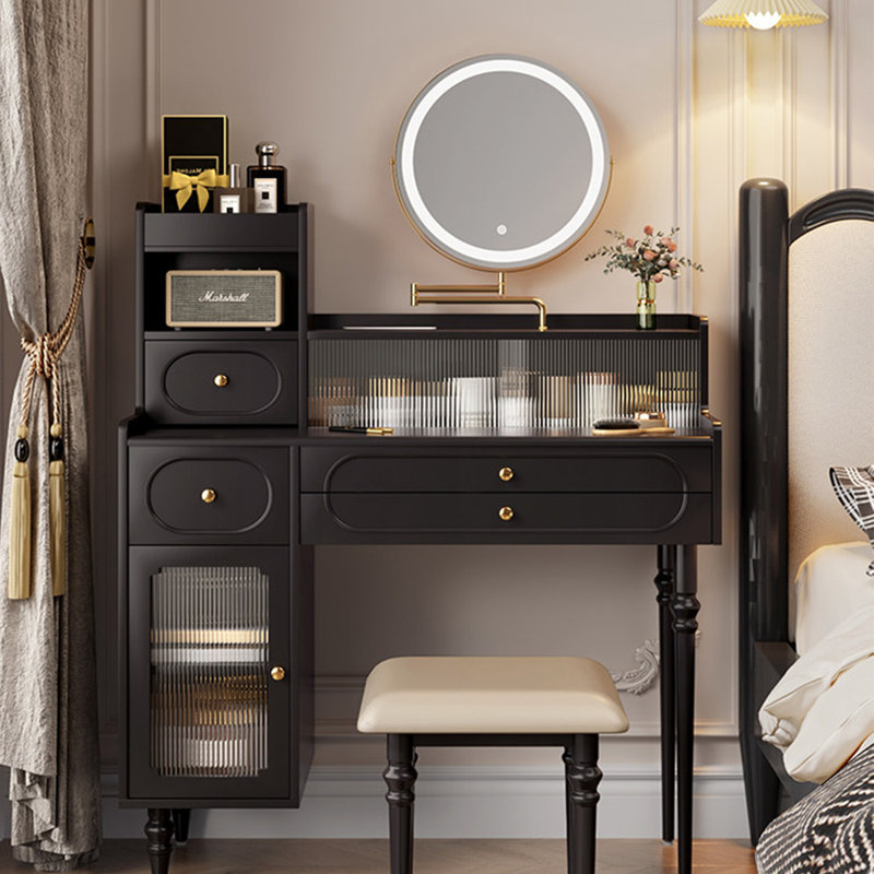 Coiffeuse de rangement simple 39,37 "avec miroir