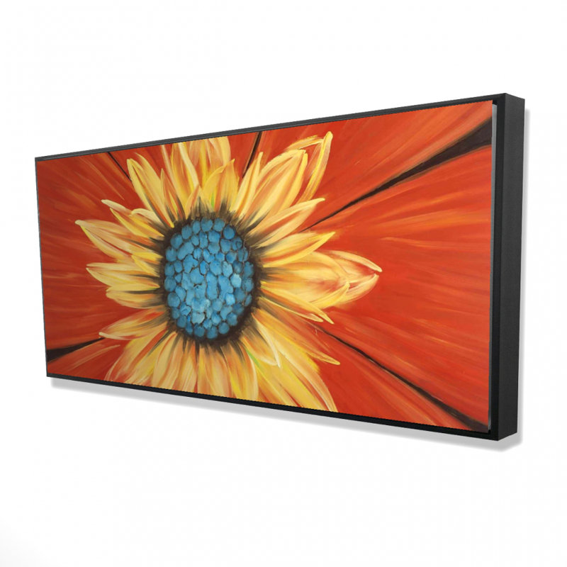 Flower Middle Print On Canvas, 24" H x 48" W