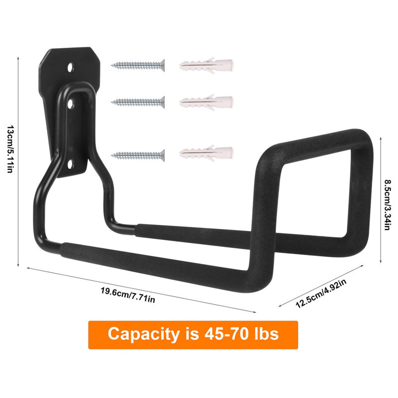 Metal Garden Hose Bracket - Black