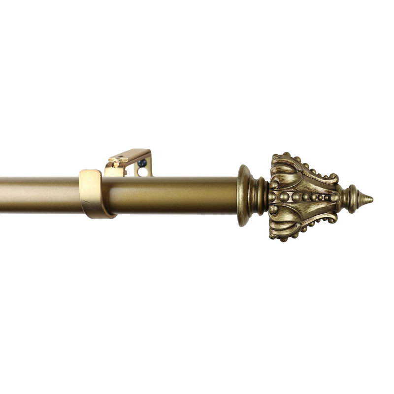 Tringle à rideaux simple réglable Parnell Regale, l 48 po x P 6,75 po, Doré de la Renaissance