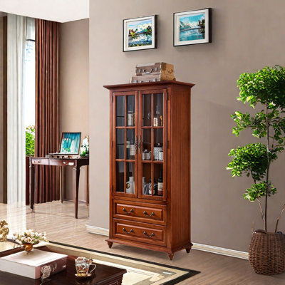 American glass door solid wood bookcase by Parttlion