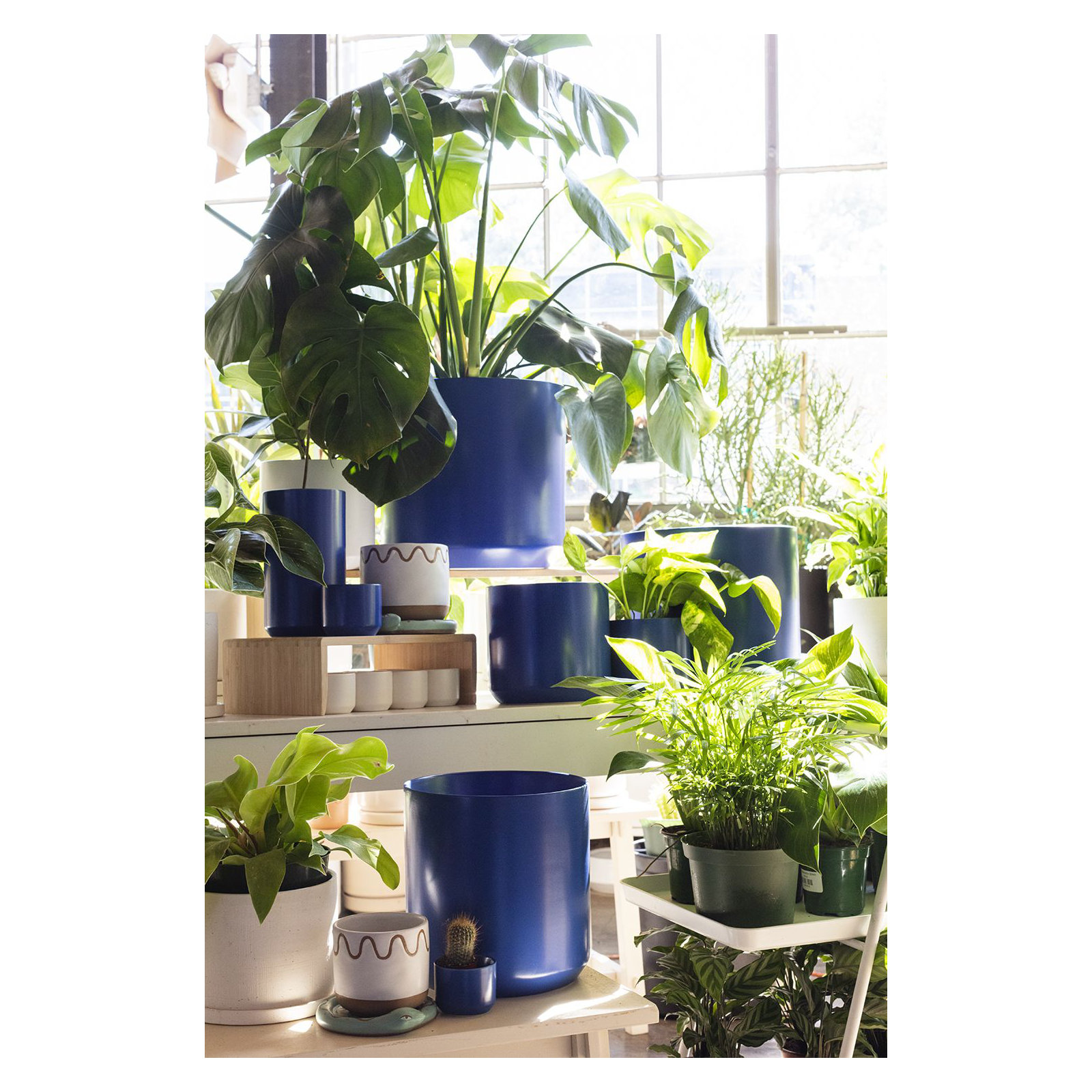 Parsons Handmade Ceramic Pot Planter, 10" H x 10.75" W x 10.75" D, Blue
