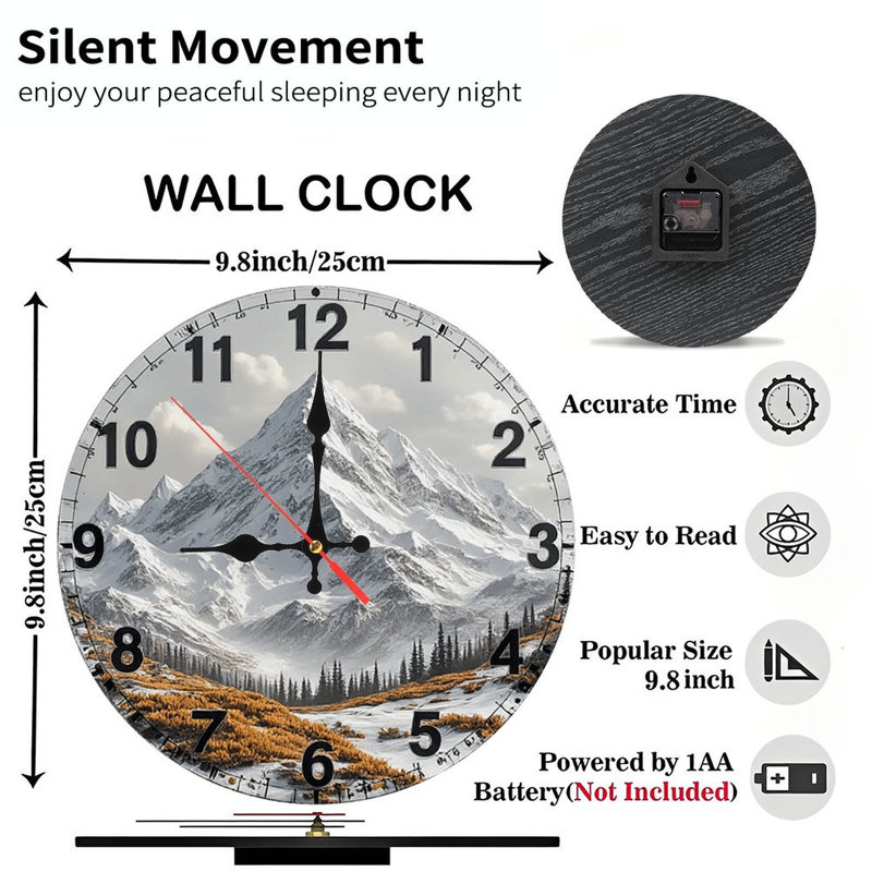 Horloge murale montagne
