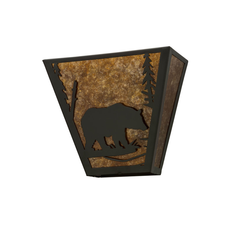 Rustic Lodge Flush Mounted Sconce, Bronze