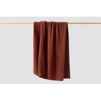 Cozy Knit Cotton Throw Blanket- Cinnamon (standard)