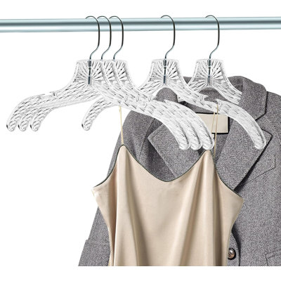Quality Hangers Clear Plastic Hangers 12 Pack - Crystal Cut Hangers For Clothes - Durable Plastic Hanger Set - Invisible Dress Hangers For Suits - Heavy Duty Hangers - Nonslip Coat And Shirt Hangers