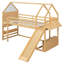 Lit mezzanine double avec glissade et rangement, couleur naturelle-362783936