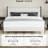 corduroy Velvet Upholstered Metal Platform Bed,with Headboard-632484385