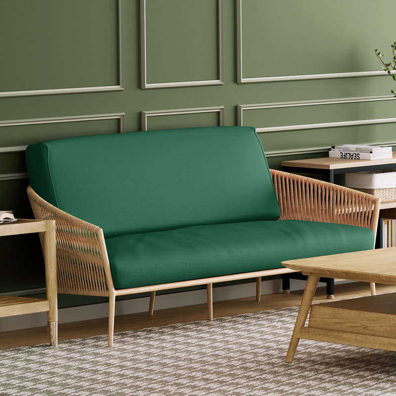 Housse pour canapé-lit réversible en tissu de polyester réversible avec fermeture à glissière 3 côtés, Simple, Vert forêt