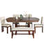 Ensemble de table de salle à manger extensible en bois avec banc 78 pièces 6 pièces TopMAX