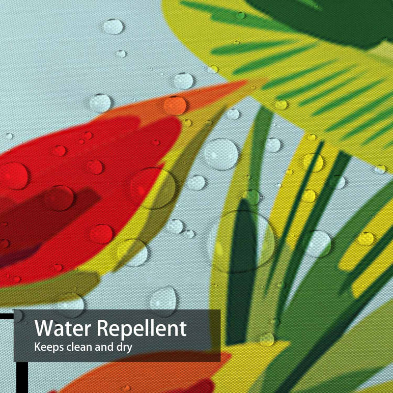 Rideau de douche imperméable avec 12 crochets Tropic Banana Florals JungleLeaf, L 72 po x l 72 po