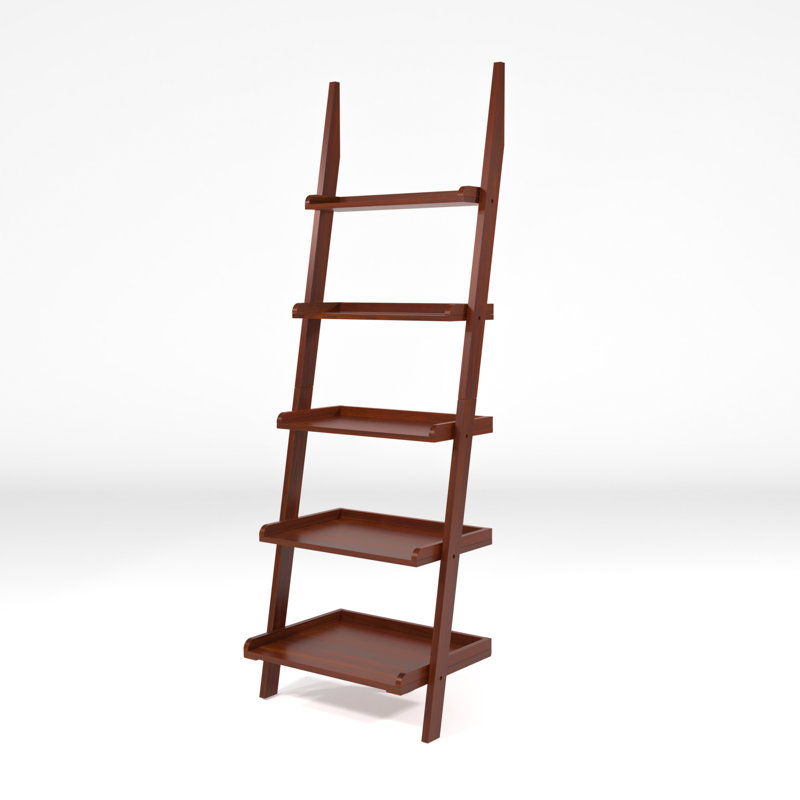 189cm H x 57cm W Ladder Bookcase, Cherry, 182 H x 63.5 W
