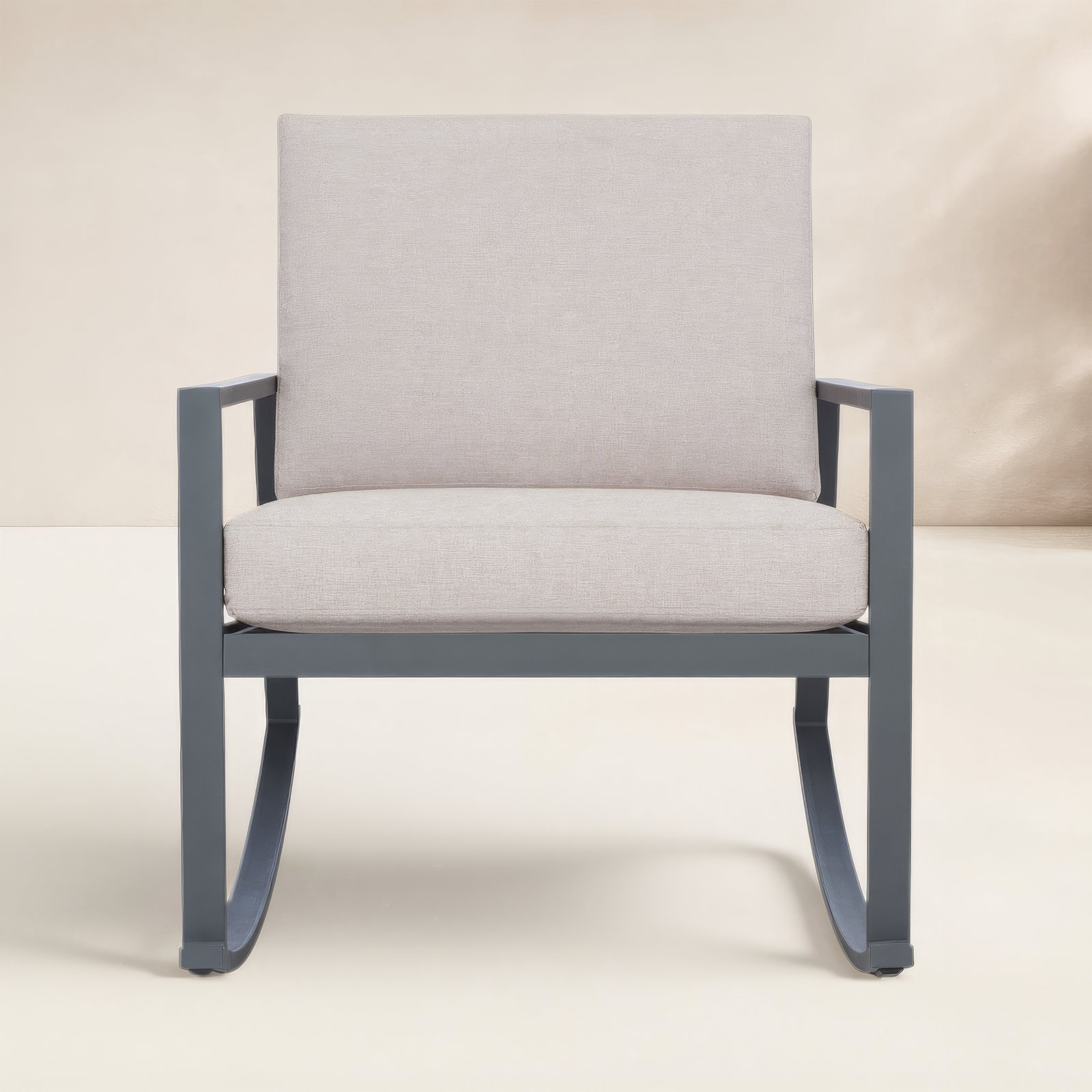 Outdoor Chair with Sunbrella® Cushions, Light Gray Performance Basketweave