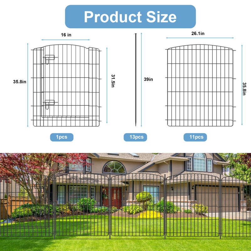 12 Panel Garden Wire Mesh Fence With Door