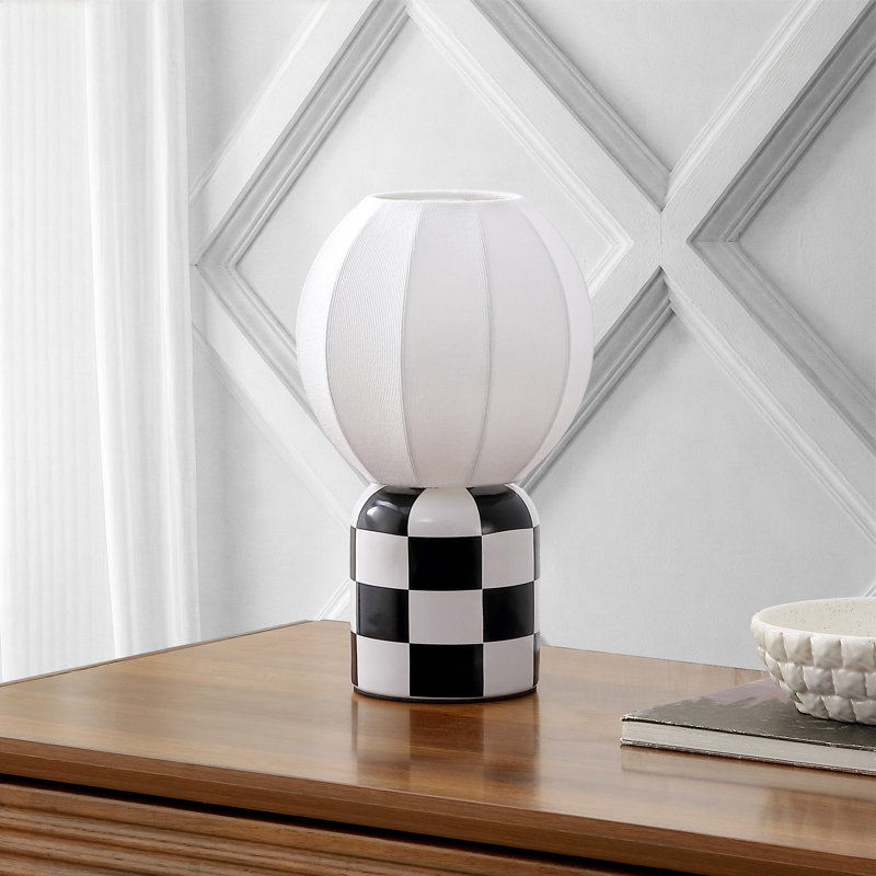 Mini lampe de table DEL Valarie, Noir / blanc