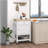 HOMCOM Utility Kitchen Cart, Rolling Kitchen Island with Smooth Rubberwood Top, Narrow Butcher Block Surface on Wheels with Storage Drawer & Cabinet, White