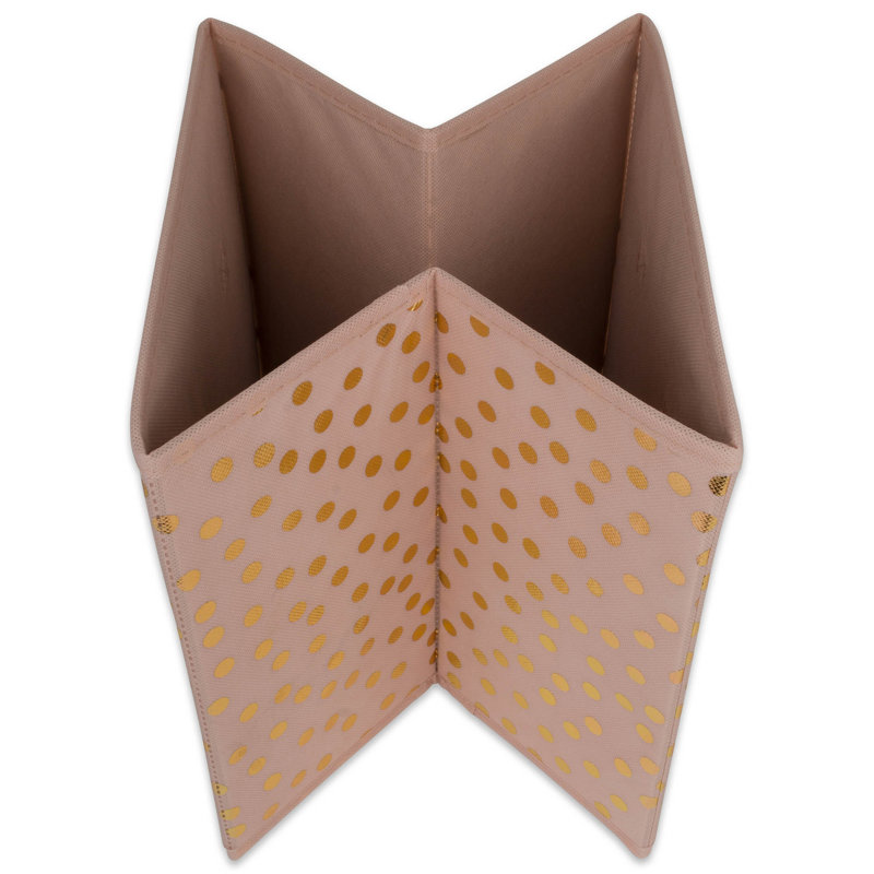 Ensemble de cubes en tissu non tissé 2 pièces Jamesrobert, H 13 po x l 13 po x p 13 po, Rose/or