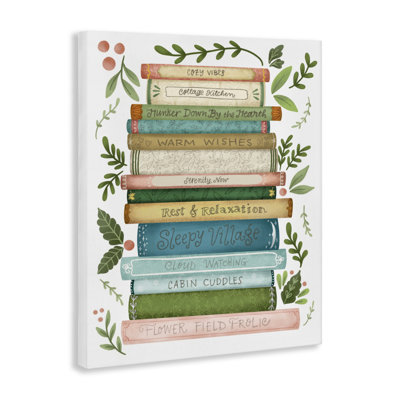 Cozy Books At The Cottage Canvas, design by Giao Williams