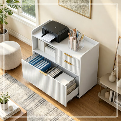 Classeur de bureau avec station de charge et tiroirs multiples