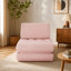 Pouf pliable une place en velours côtelé rose de 160 cm, canapé moelleux et confortable pour salon, chambre et dortoir.