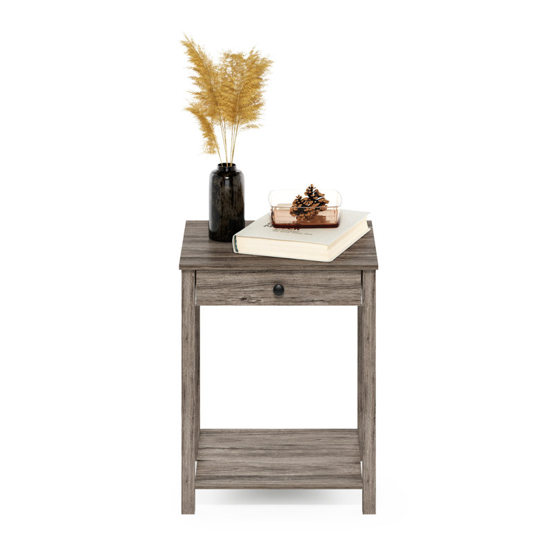 Table d'appoint avec tiroir Montale, chêne noir, Chêne français