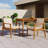 Outdoor Dining Chairs Set Of 2, Teak Color Acacia Wood Frame, Brown Pe Wicker,Waterproof Cushion, Ideal For Patios, Gardens-367254432
