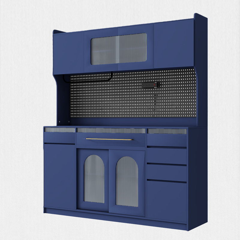 63"W x 75"H Kitchen Pantry, Navy Blue