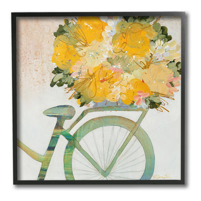 "Vélo avec fleurs abstraites" par Ruth Fromstein sur toile