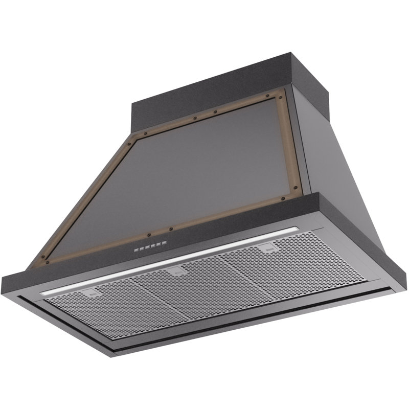 ILVE 36" Nostalgie II Noblesse 600 CFM Ducted Wall Mount Range Hood, Glossy Black/Burnished