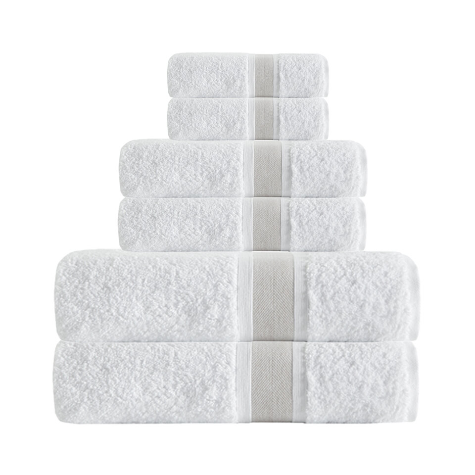 Chulmleigh 6 Piece Turkish Cotton Towel Set Ebern Designs Color: White