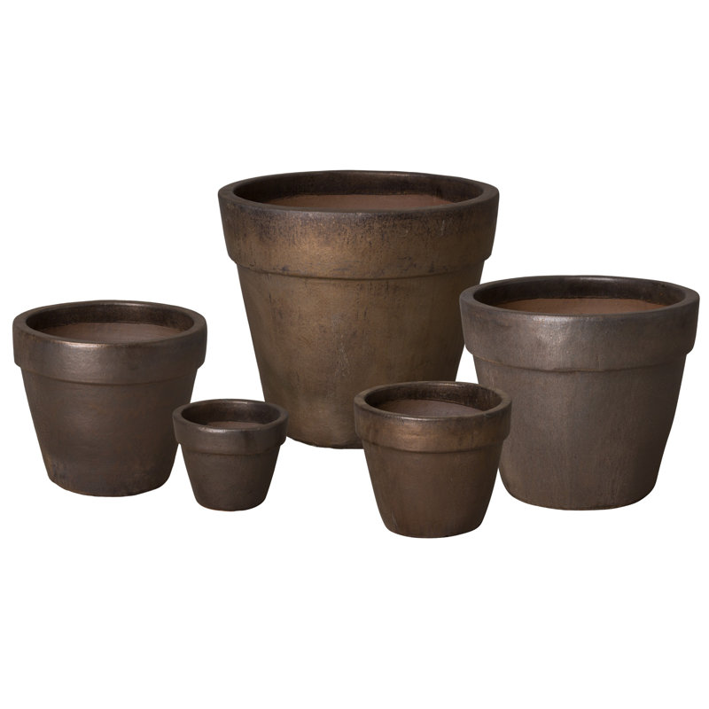 Siller Handmade Ceramic Planter, Distressed White, 24" H x 28" W x 28" D